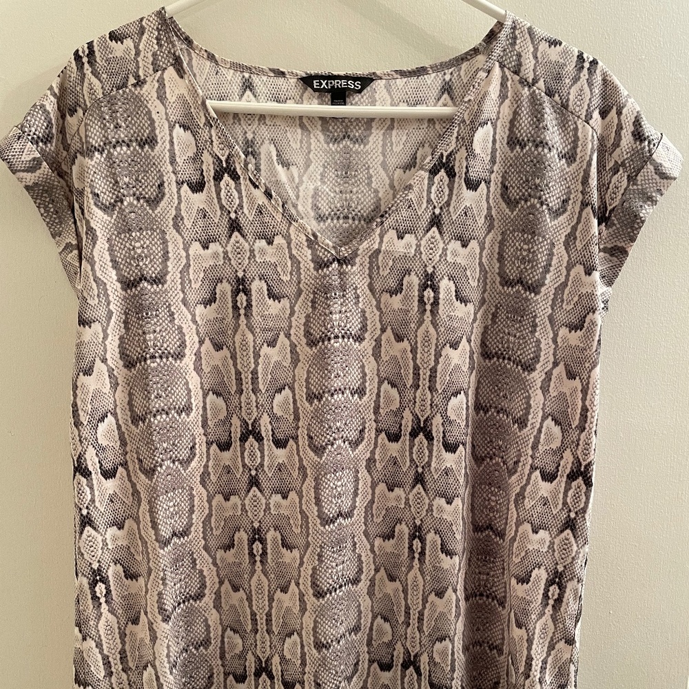 Express snake skin print top